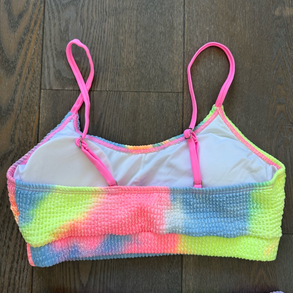 NWT Small Cupshe Sherbet Tie-dye Textured Scoop Neck Two Piece Bikini Swimsuit - Picture 10 of 14